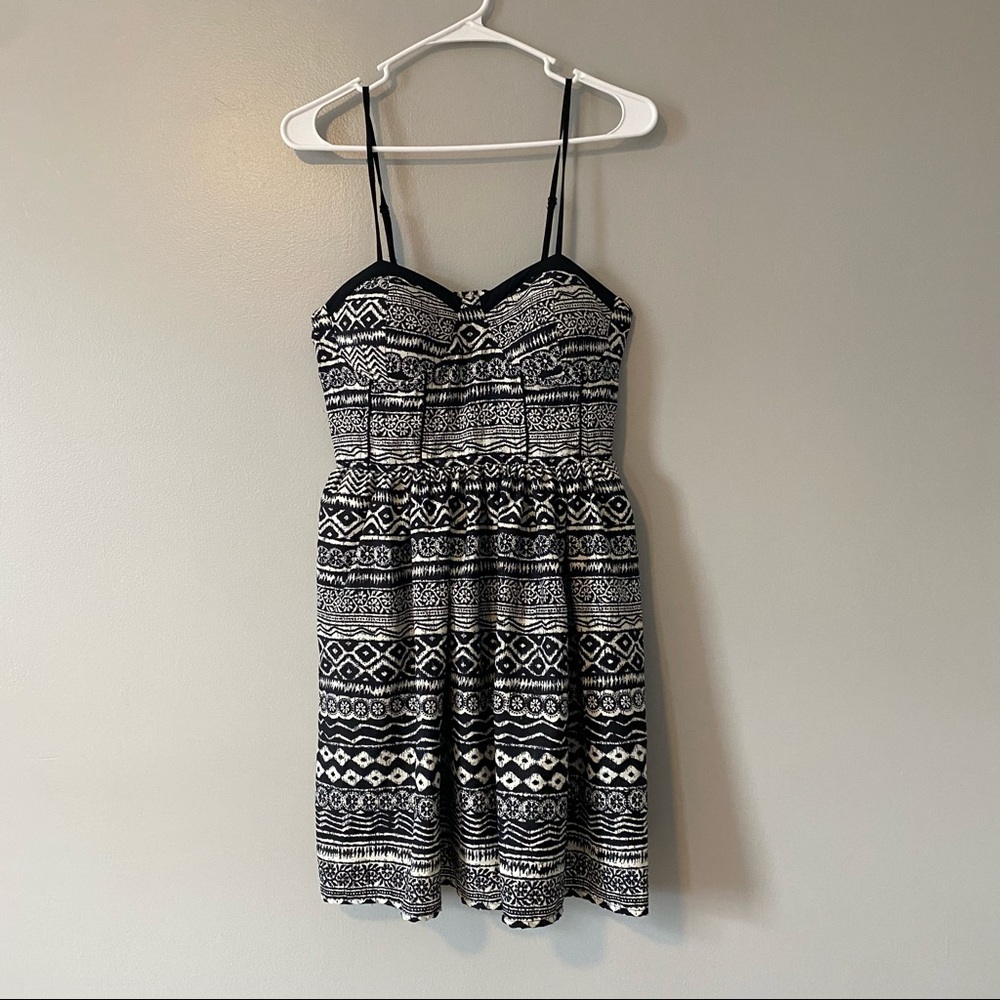 Black and white print dress